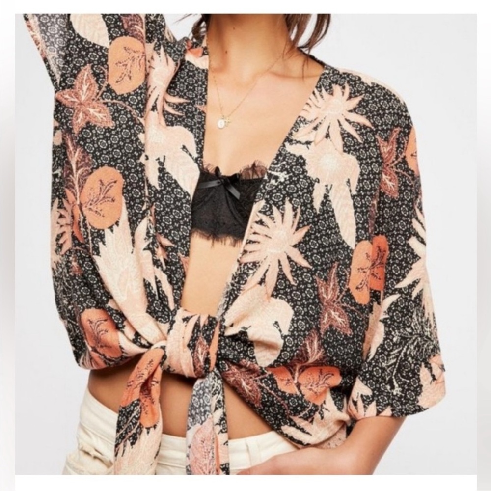 Free People Canyon Rose Tie Kimono